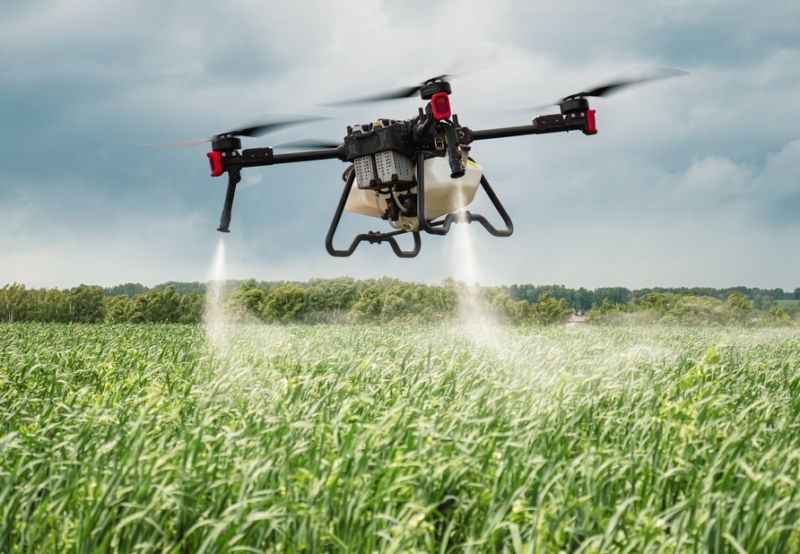 Modern,Technologies,In,Agriculture ,An,Industrial,Drone,Flies,Over,A